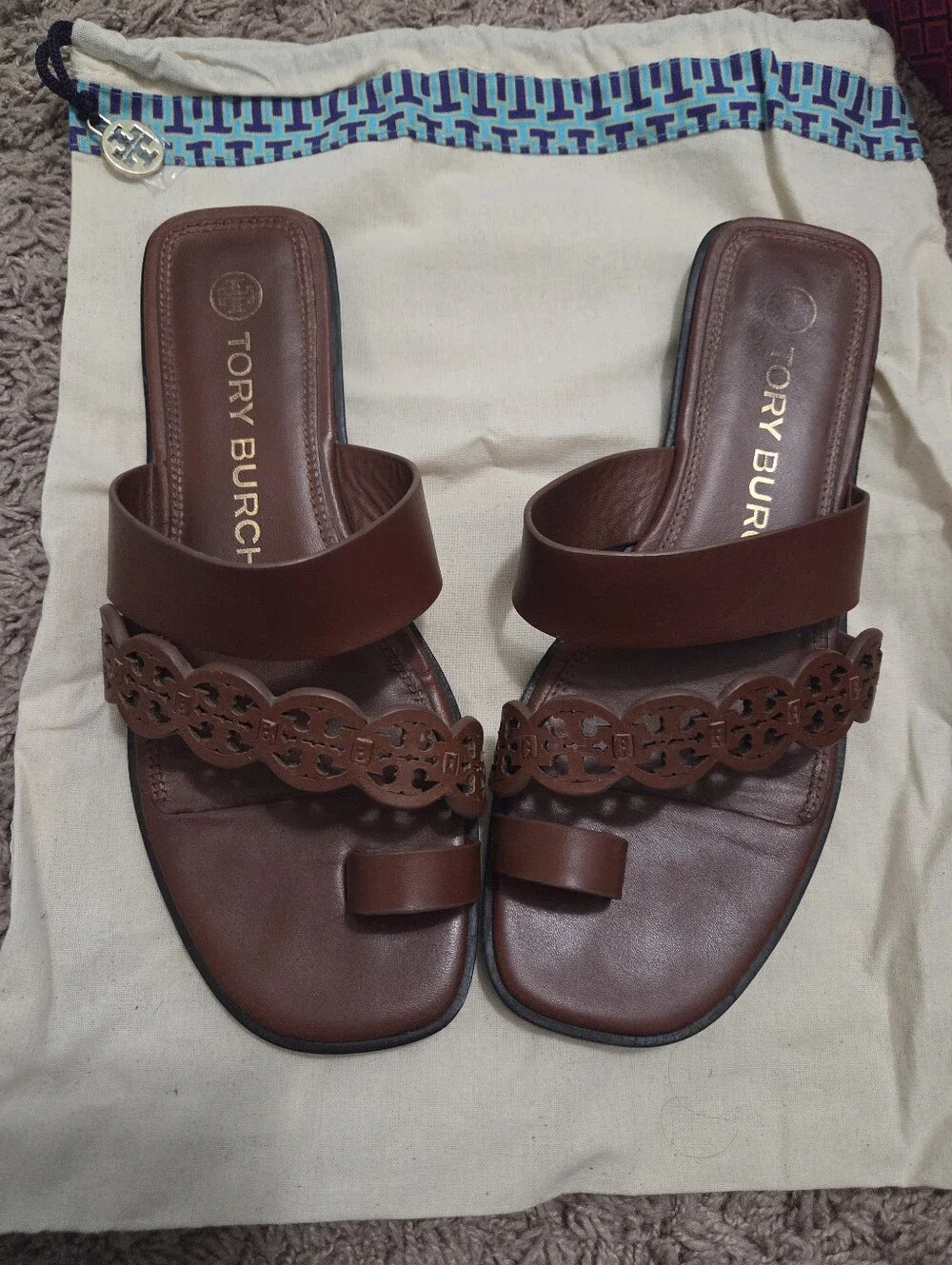 Tory Burch Brown Leather Sandals